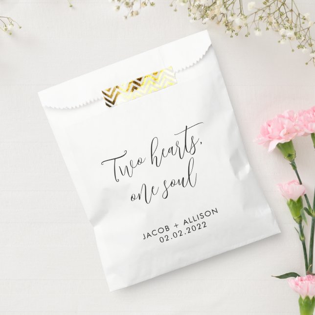 Two hearts, one soul wedding confetti  favour bags (Sealed)
