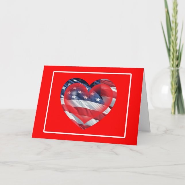 Two Hearts Patriotic Card (Front)
