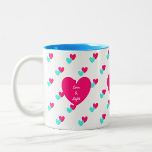 Two Hearts Pattern Two-Tone Coffee Mug