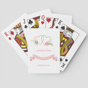 Two Hearts Personalised Wedding Date Playing Cards