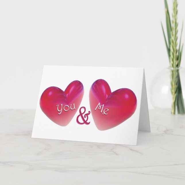 Two Hearts Romantic Card (Front)