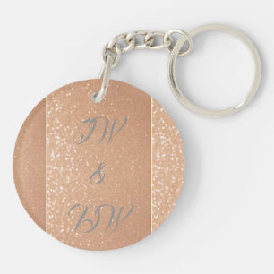Two Hearts Rose Gold Personalised Key Ring