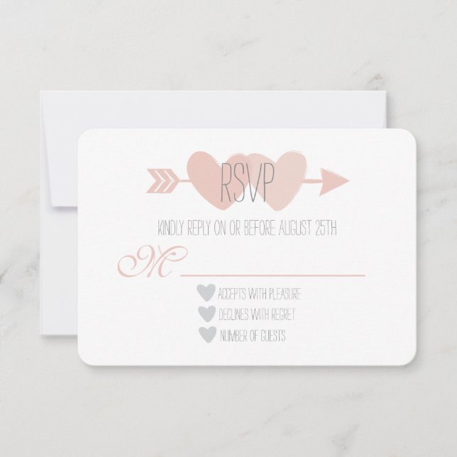 Two Hearts RSVP Card (Front)