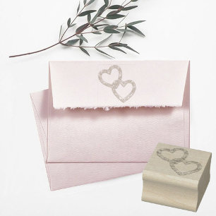 Two Hearts  Rubber Stamp