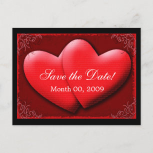 Two Hearts, Save the Date! Announcement Postcard