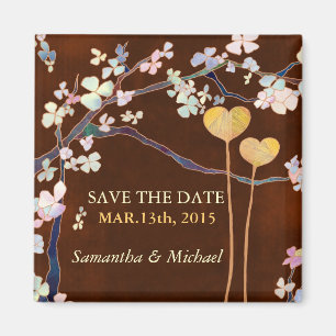 Two Hearts Save the Date Wedding Magnet