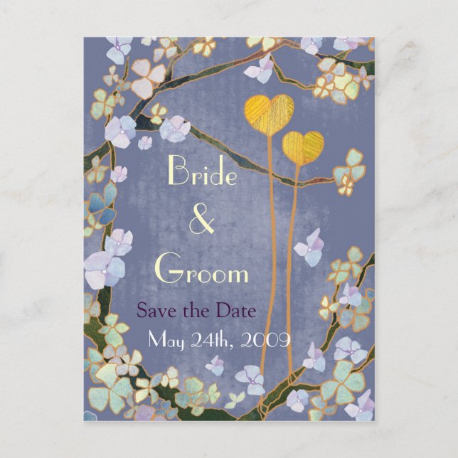 Two Hearts: Save the Date Wedding Postcards (Front)