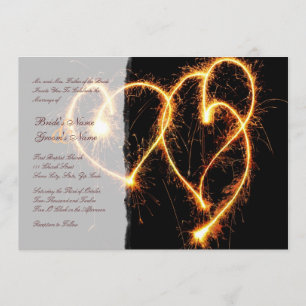 Two Hearts Sparklers Wedding Invitation