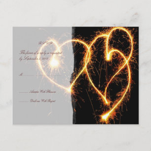 Two Hearts Sparklers Wedding RSVP