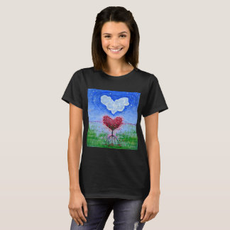 Two Hearts Surrealist Art T-Shirt