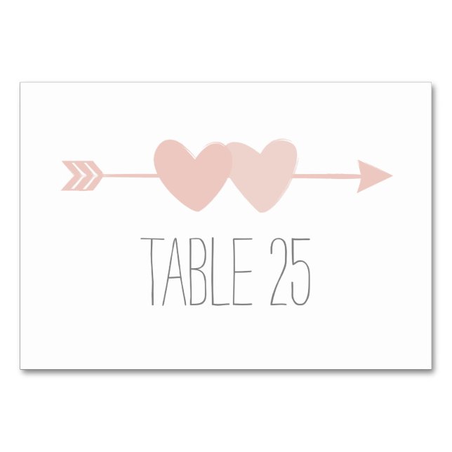 Two Hearts Table Number (Front)