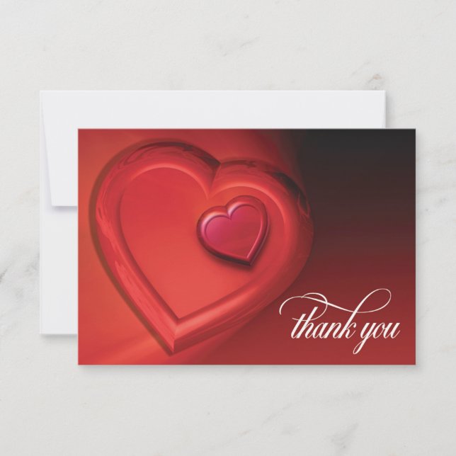 Two Hearts Thank You Card (Version 3) (Front)