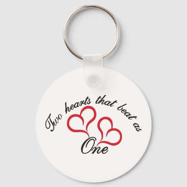 Two Hearts That Beat as One Key Ring (Front)