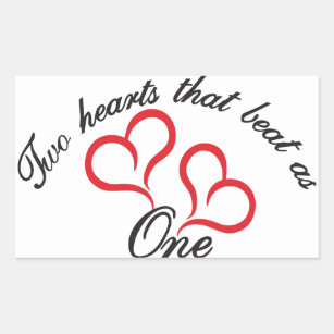 Two Hearts That Beat as One Rectangular Sticker