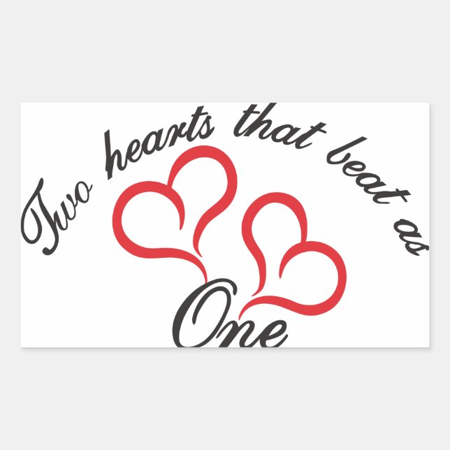 Two Hearts That Beat as One Rectangular Sticker (Front)