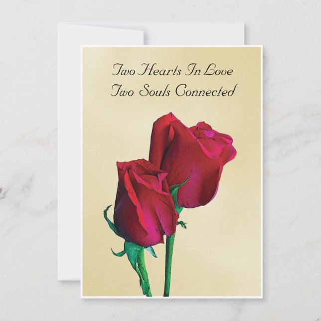 Two Hearts Two Souls Rose Wedding Invitation (Front)