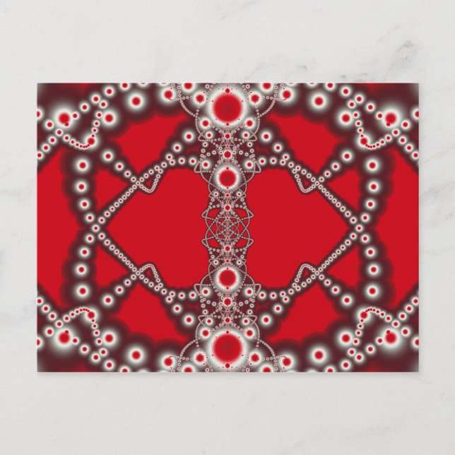 Two Hearts Valentine Fractals Holiday Postcard (Front)