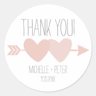 Two Hearts Wedding Classic Round Sticker