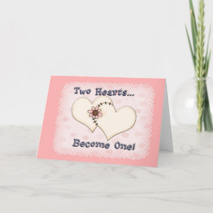Two Hearts Wedding Congratulations Card