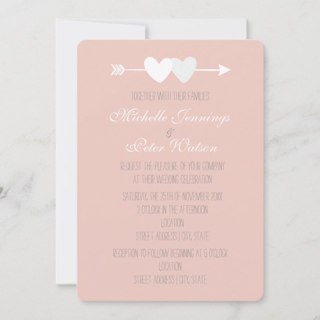 Two Hearts Wedding Invitation (Front)