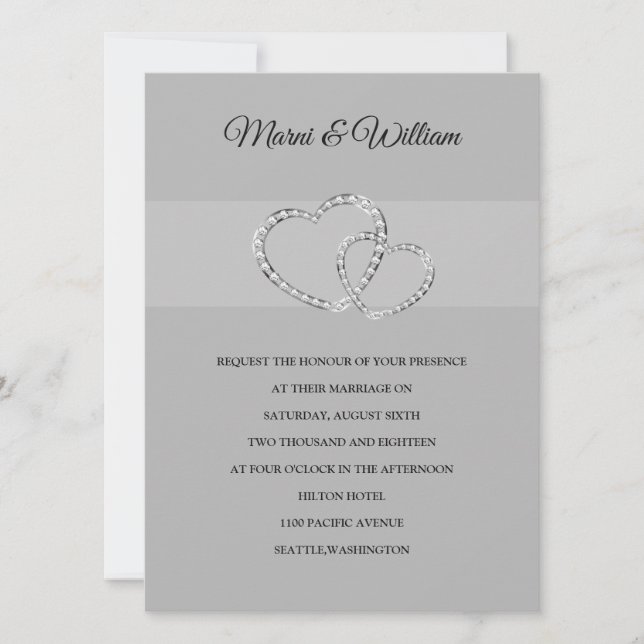 Two Hearts Wedding Invitation (Front)