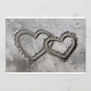 Two hearts wedding invitation