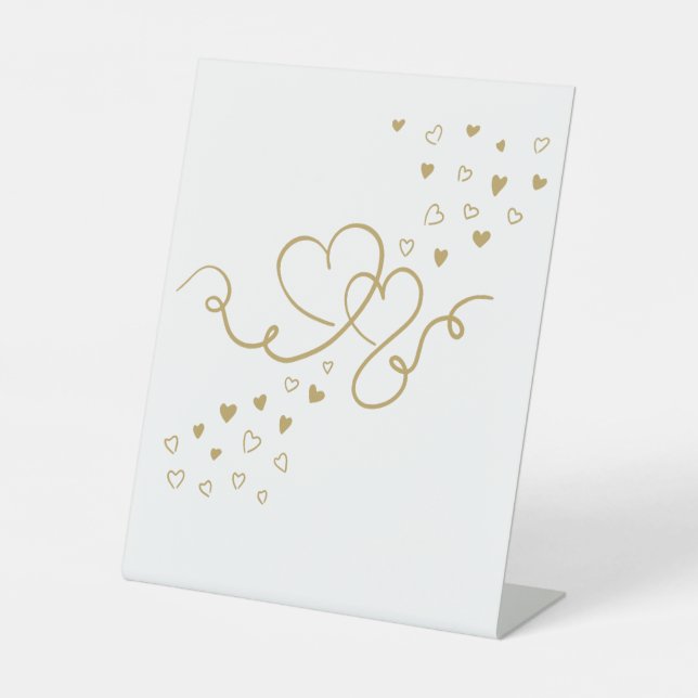 two hearts wedding pedestal sign (Front)