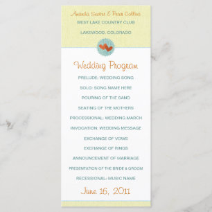 Two Hearts Wedding Programs Programme