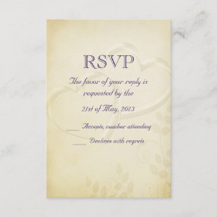 Two Hearts Wedding RSVP Card