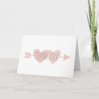 Two Hearts Wedding Thank You Card
