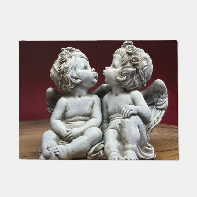 Two Heavenly Angel Cherubs Doormat (Front)