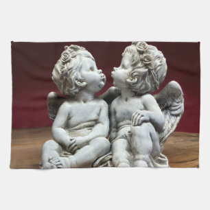 Two Heavenly Angel Cherubs Tea Towel