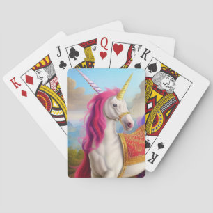 Two horned unicorn playing cards