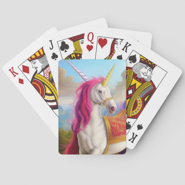 Two horned unicorn playing cards (Back)