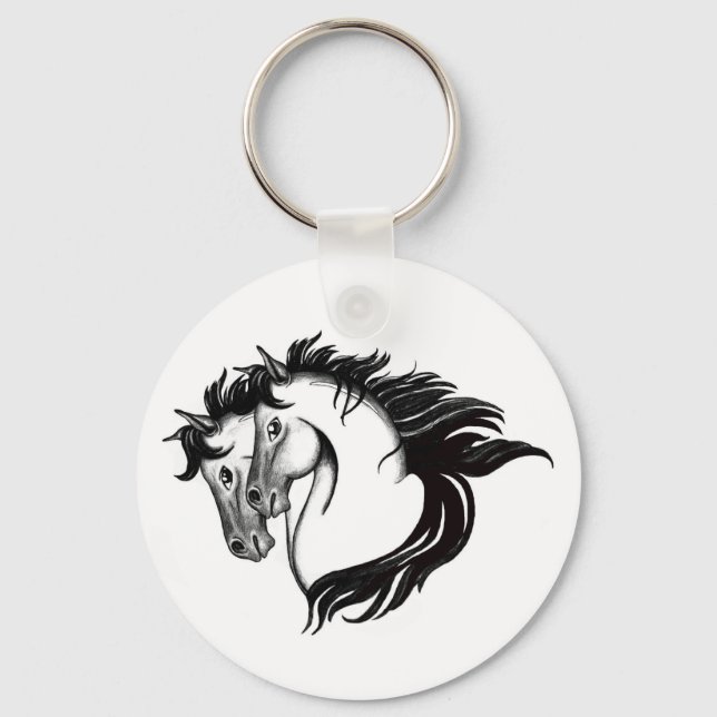 Two Horse Heads Key Ring (Front)