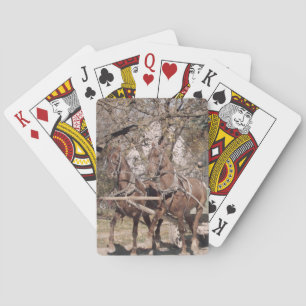 Two Horse Team and Wagon Playing Cards
