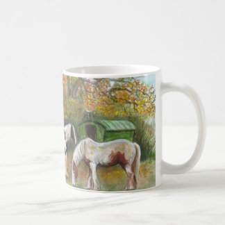 Two horses and a Gypsy wagon Coffee Mug