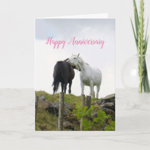 Two horses Anniversary card