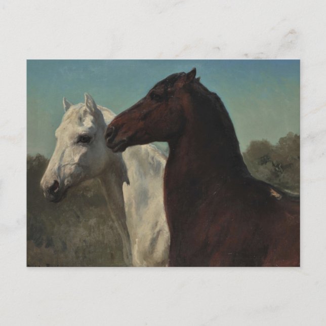 Two Horses by Rosa Bonheur Postcard (Front)