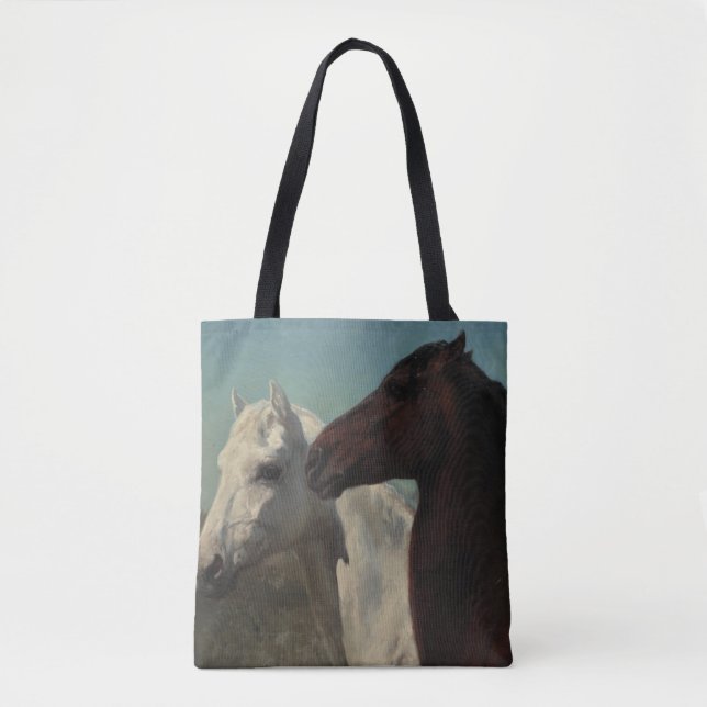 Two Horses by Rosa Bonheur Tote (Front)