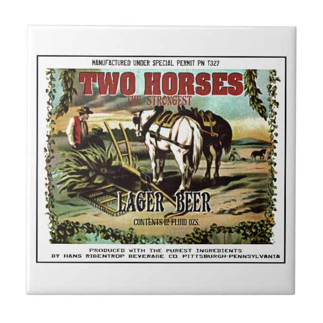 TWO HORSES IMAGINARY BEER TILE (Front)