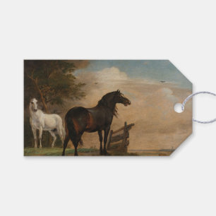 Two Horses in a Meadow Near a Gate (Paulus Potter) Gift Tags
