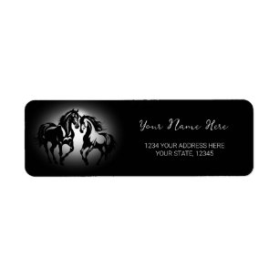 Two horses in love black white horse lover couple