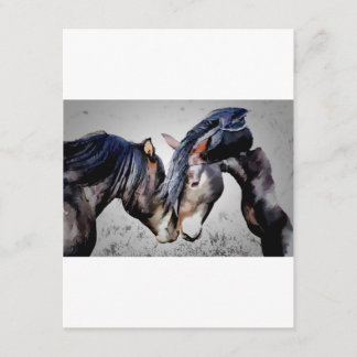 two horses in love invitation, invitation