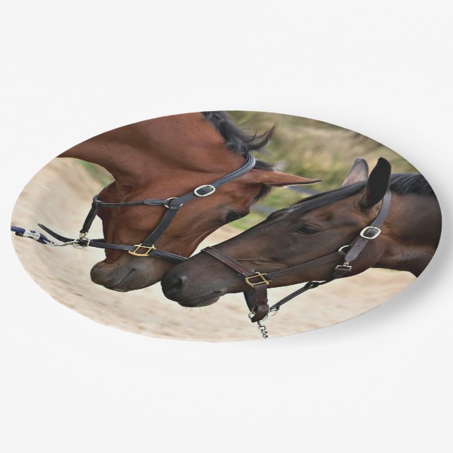 Two Horses  Love Paper Plate (Angled)
