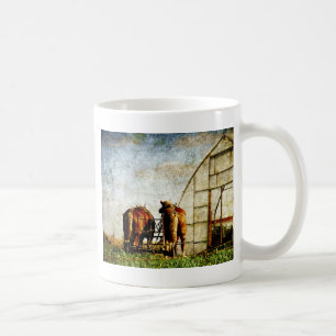 Two Horses Ready For Work Coffee Mug
