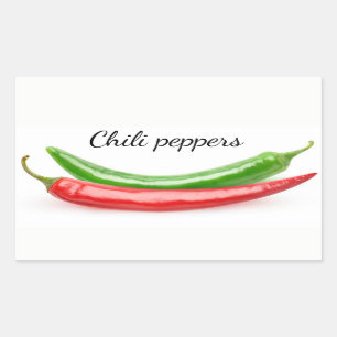 Two hot peppers rectangular sticker