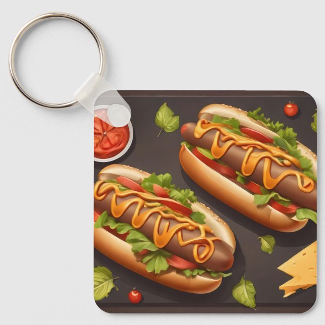 Two hotdog key ring (Front)