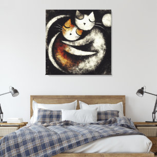 Two Hugging Cats Canvas Print – Inspired