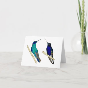 Two Hummingbirds Card